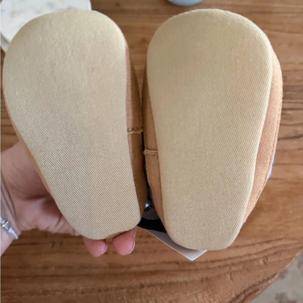 Carter's Grey Slip-On Baby Walkers with Tan Soles